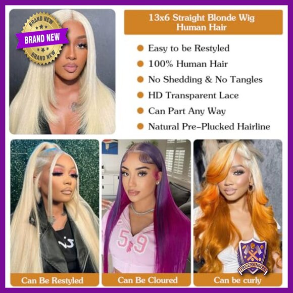 13x6 Lace Front Wig Human Hair 28 Inch 200 Density Pre  display picture 1